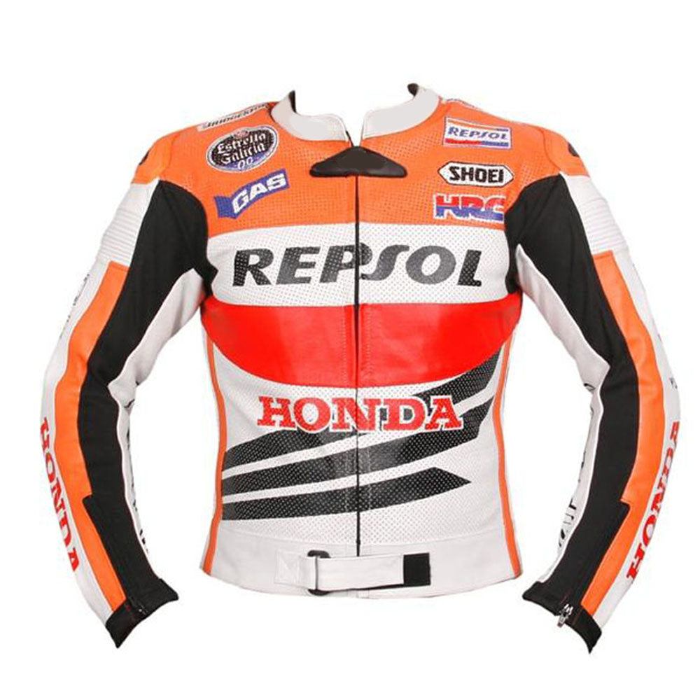 Honda repsol motorycle jacket with armor protection – Lusso Leather