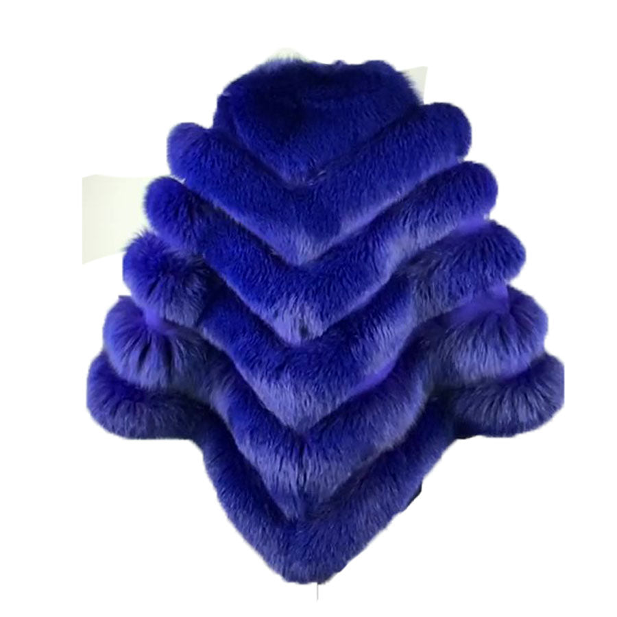 Women's Blue Fox Fur Cape/ Poncho
