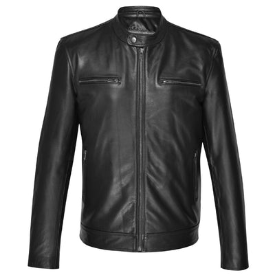 Bandit Black Cafe Racer Heavy Leather Jacket