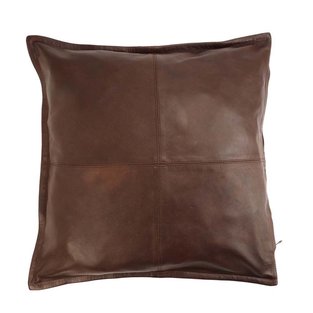 Dark Brown Leather pillow cover Lusso Leather