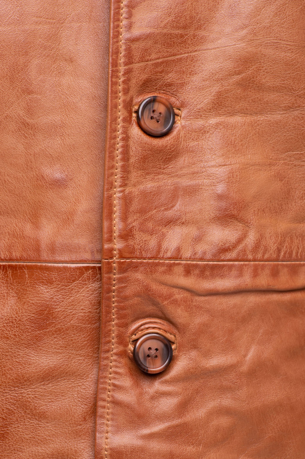 Logan English tan leather trench coat