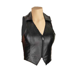 Collared leather vest