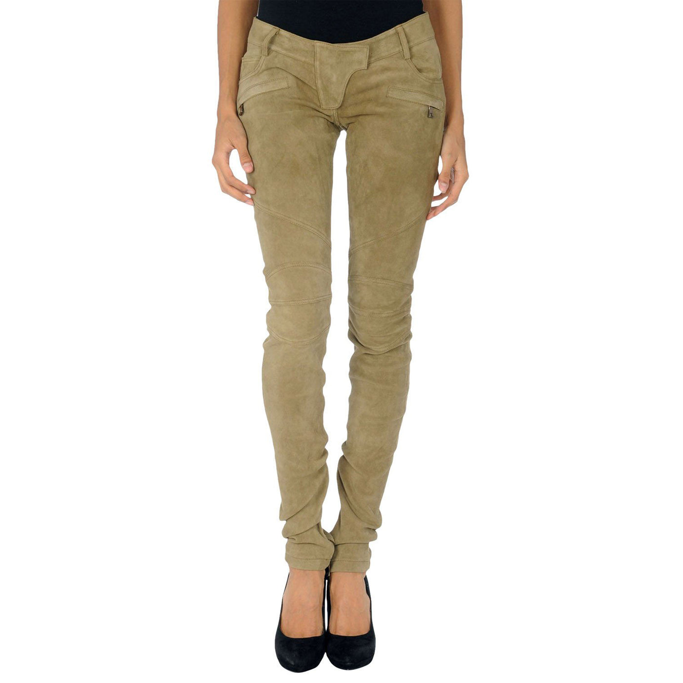 soft and cozy Beige Suede leather pants
