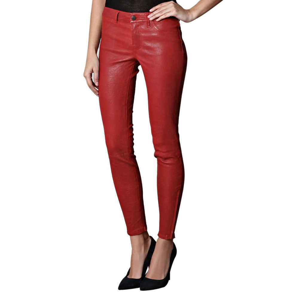 Bright red leather pants (style #16) – Lusso Leather