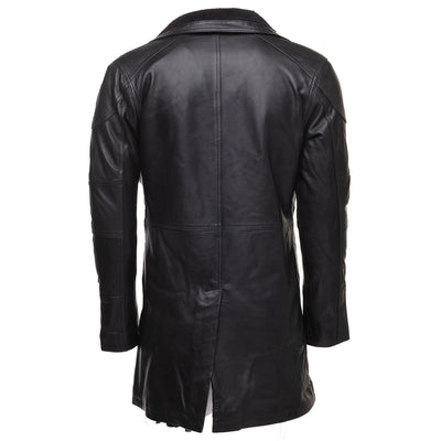 James' Tempest Black Leather Trench Coat