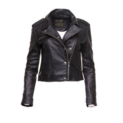 Fashionable Soft Aria Cropped Leather Jacket