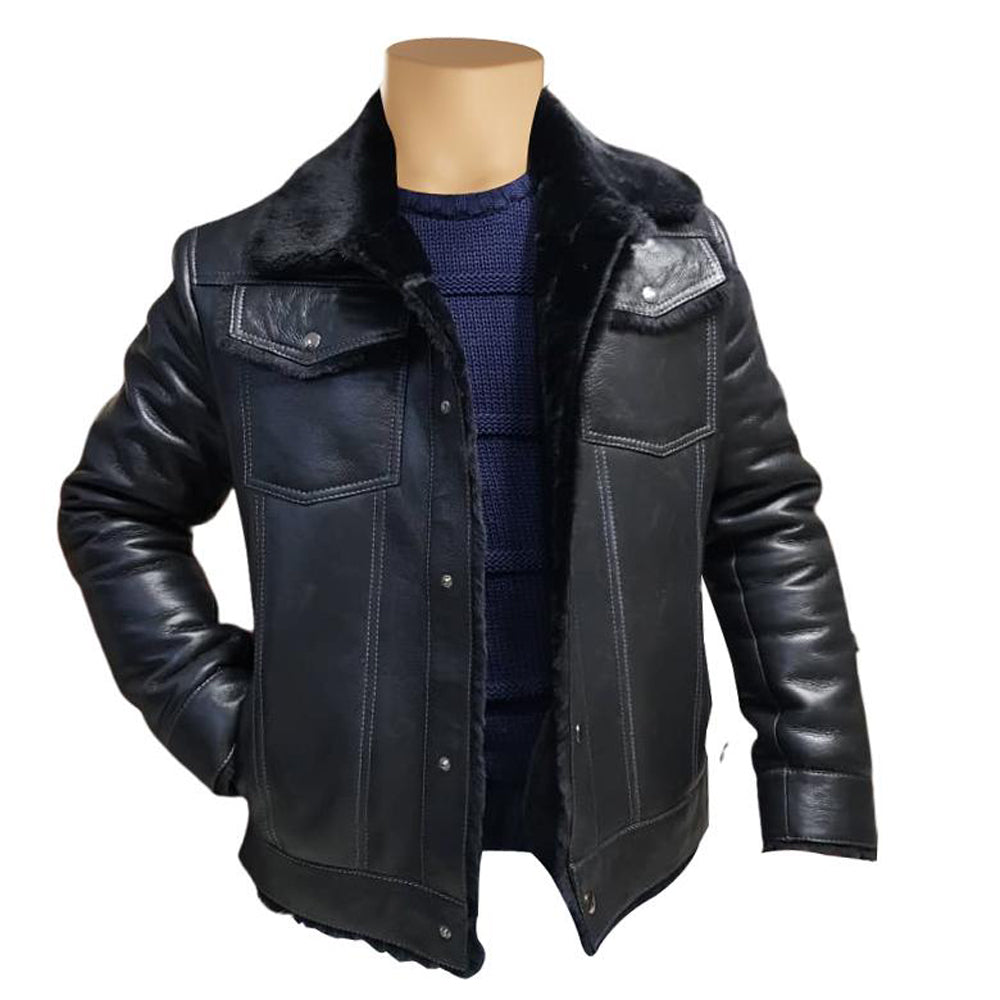 Black Slim Fit Leather jacket For Men | Stylish Outfit for Winters