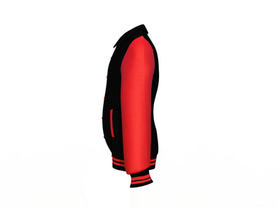 Lightweight Red Sleeves Black Varsity Letterman Jacket 