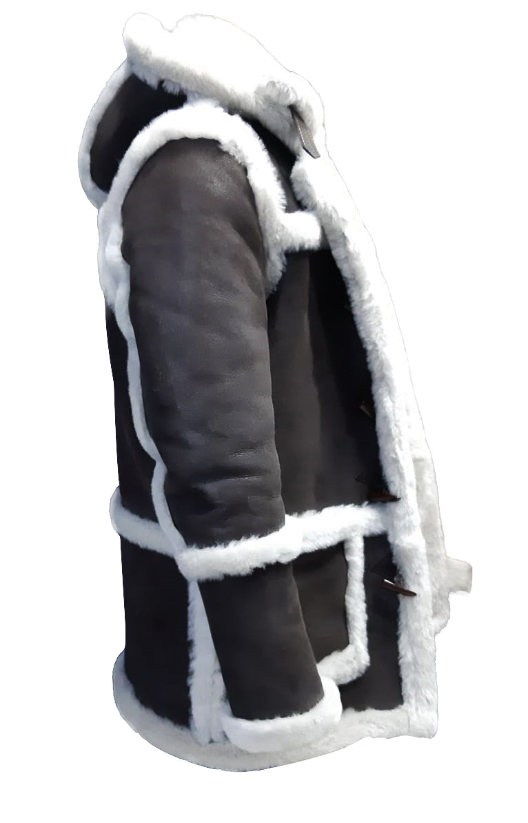 Unisex Rayyan's 3/4 hooded shearling coat