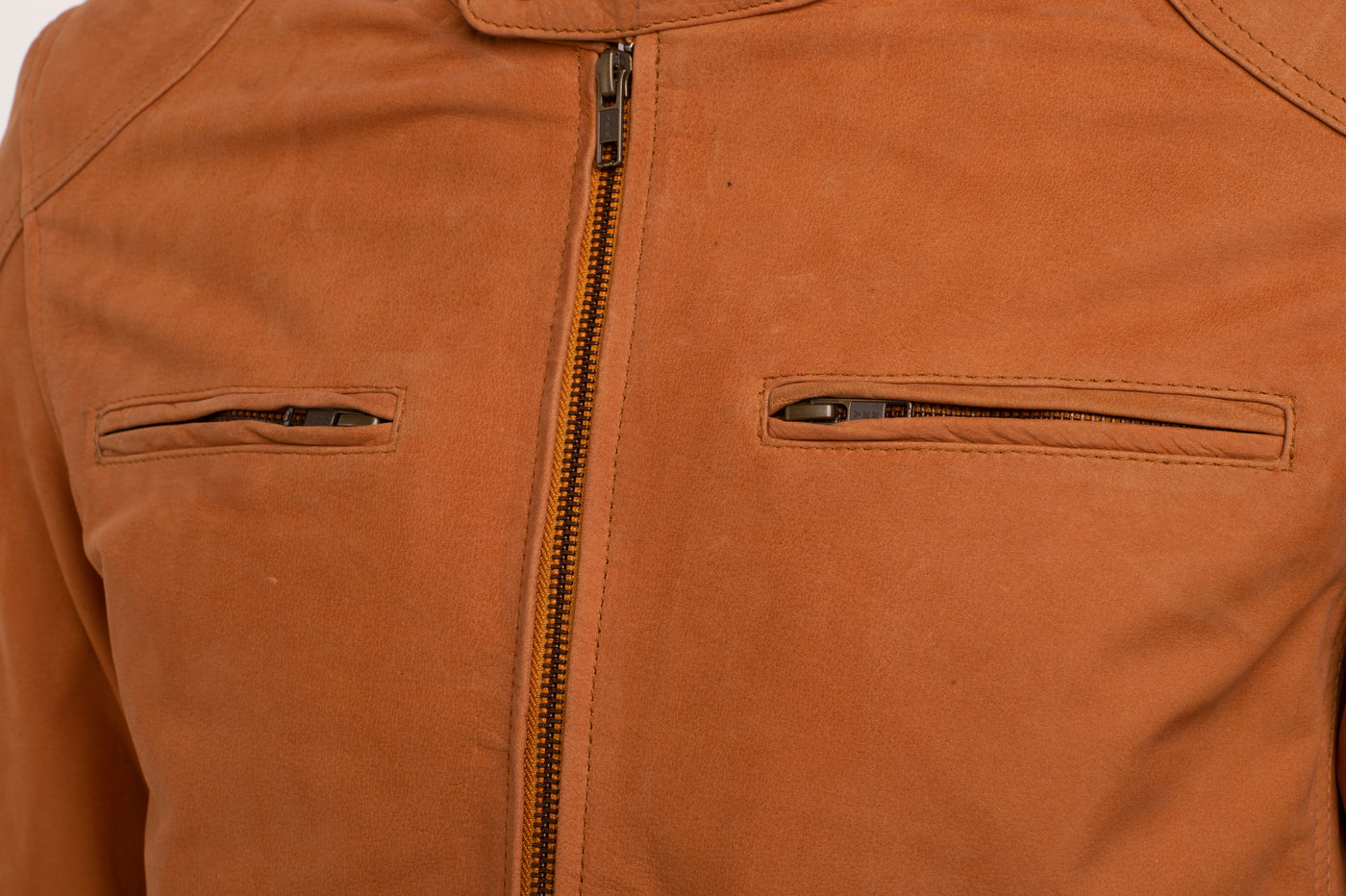 Steve's plain moto jacket in nubuck leather