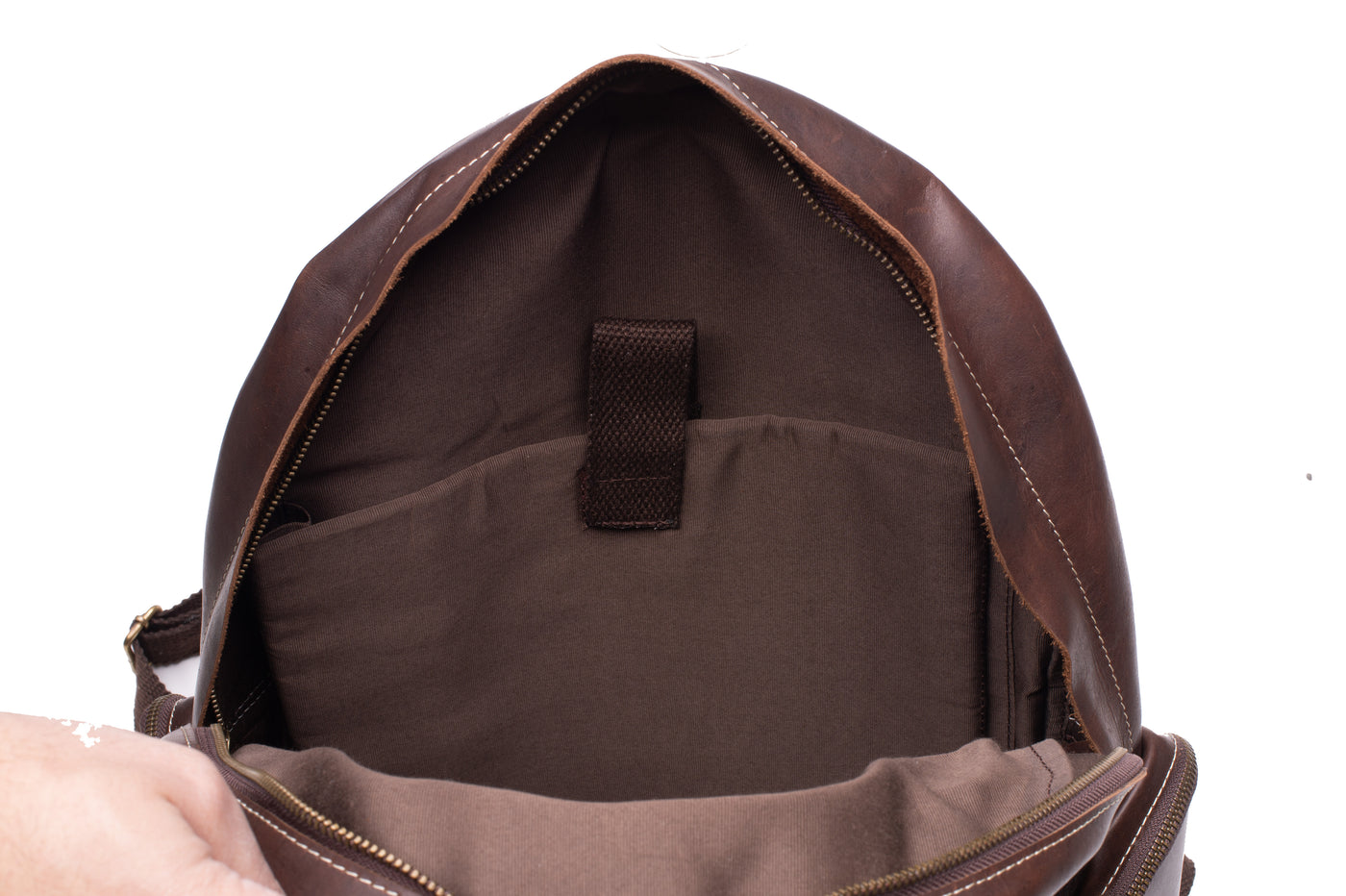 High Class Slim Dark Brown laptop leather Backpack