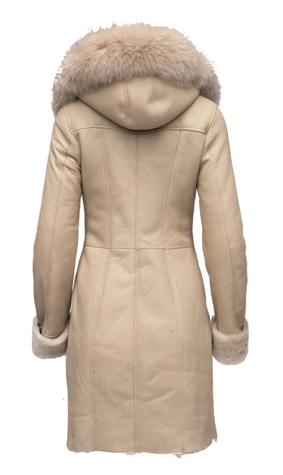 Style Gracie's Shearling Hooded Jacket with Fox Fur