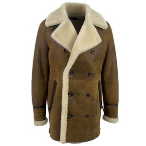 Men's Distressed Fur Shearling Coats 