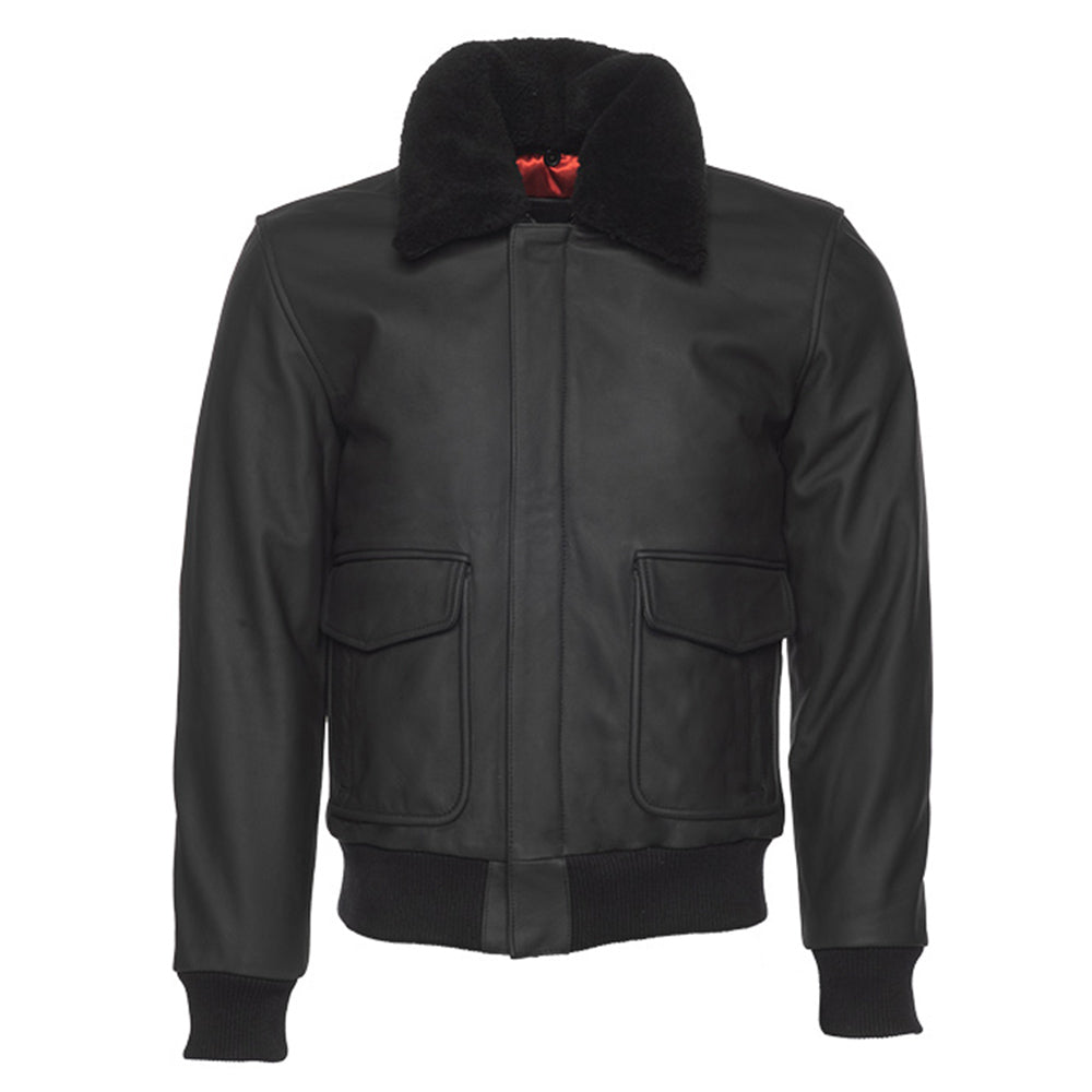Matte Black A2 Bomber Leather jacket