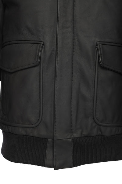 Matte Black A2 Bomber Leather jacket