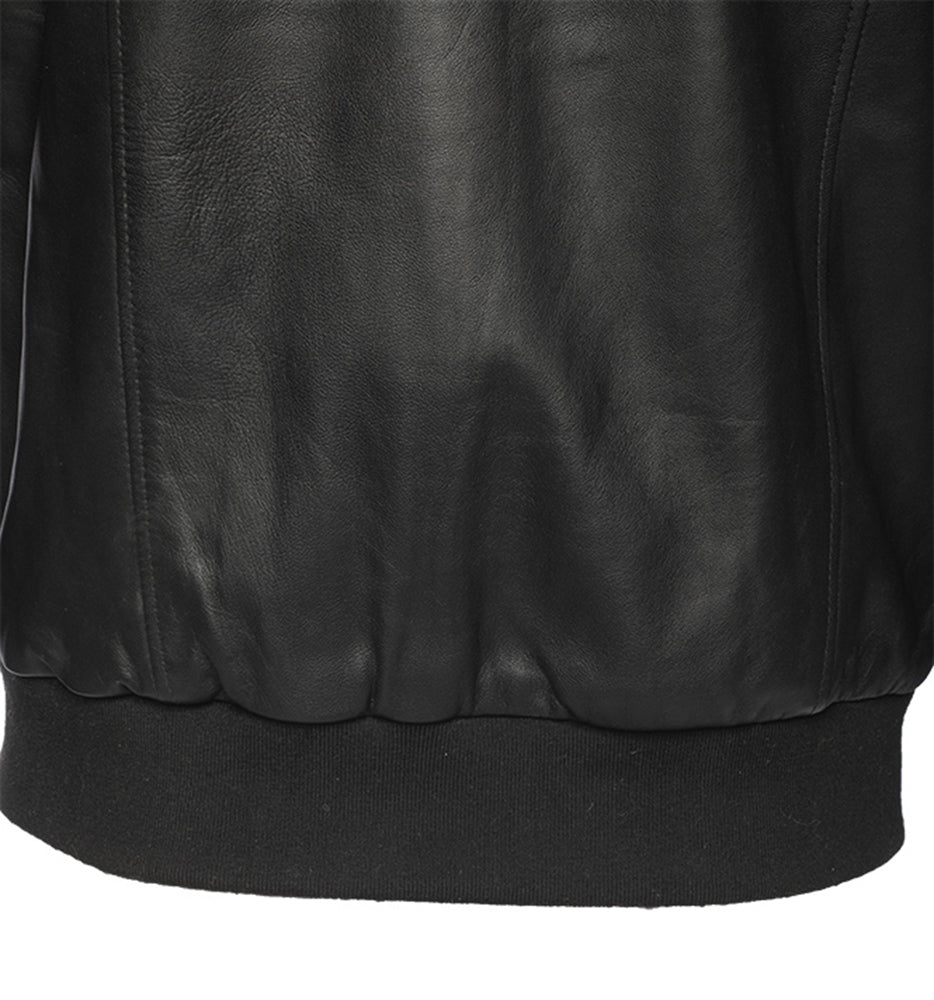 Jayden Black Leather Jacket Hoodie