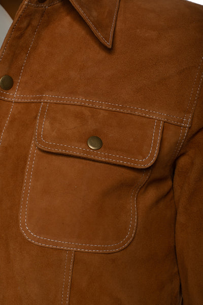 Tan Suede leather shirt