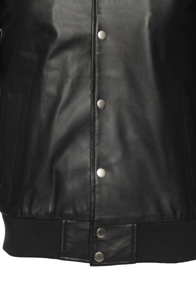 Victor Black Varsity Leather Jacket