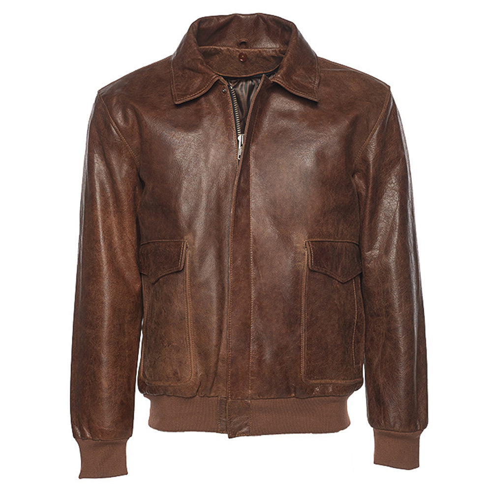 Laurent Vintage Brown A2 bomber Jacket