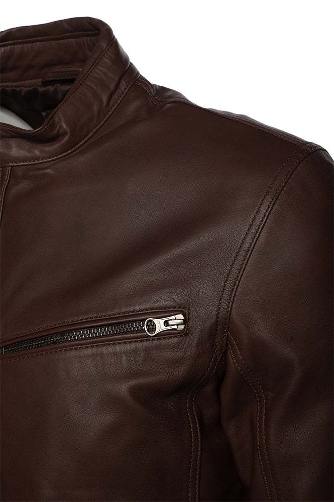 Declan Brown Café Racer leather jacket – Lusso Leather