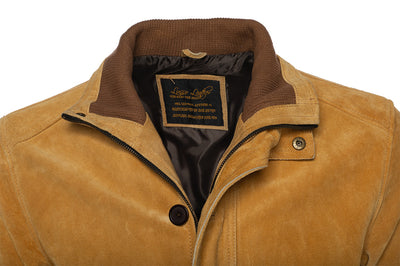Lincoln Tan Suede Leather driving coat