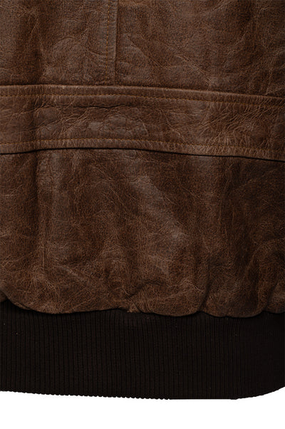 Levi Brown Oiled leather Bomber jacket
