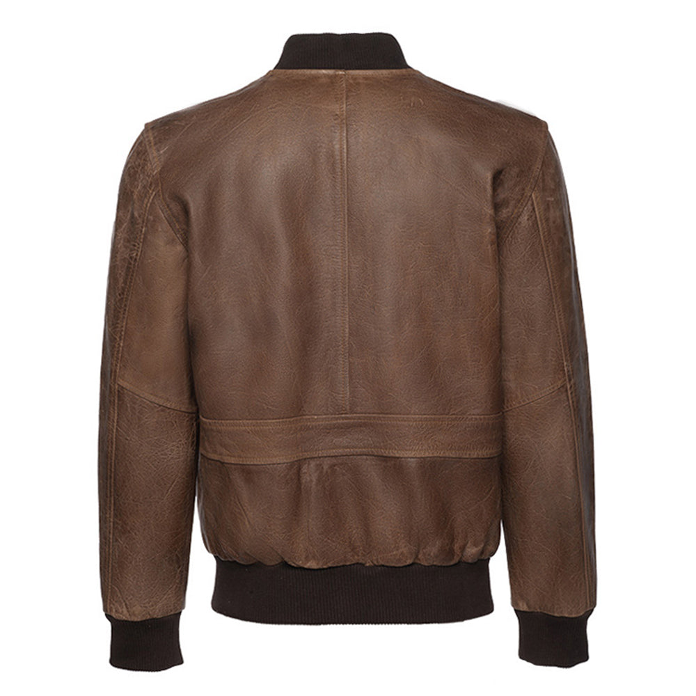 Levi Brown Oiled leather Bomber jacket