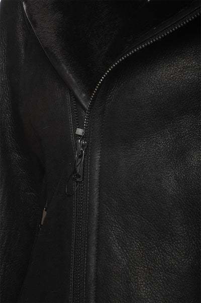 Carters Black Biker Shearling Jacket