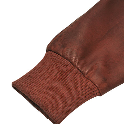 Boyd's Rust Leather Jacket with ribbed cuffs