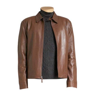 Pierre Brown Leather Jacket