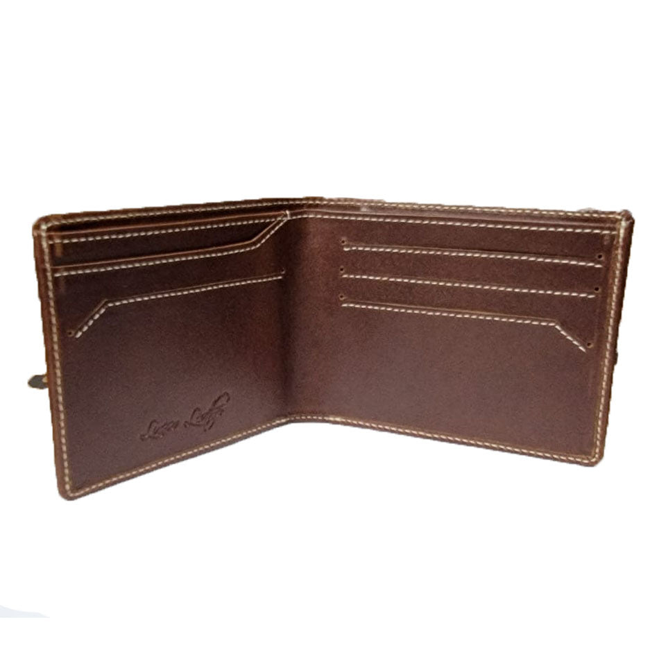 Brown Bi-fold Horsehide Leather wallet