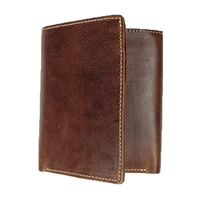 Brown Tri-fold Horsehide Leather wallet