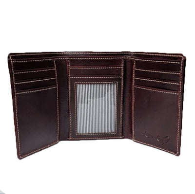 Burgundy Tri-fold Horsehide Leather wallet