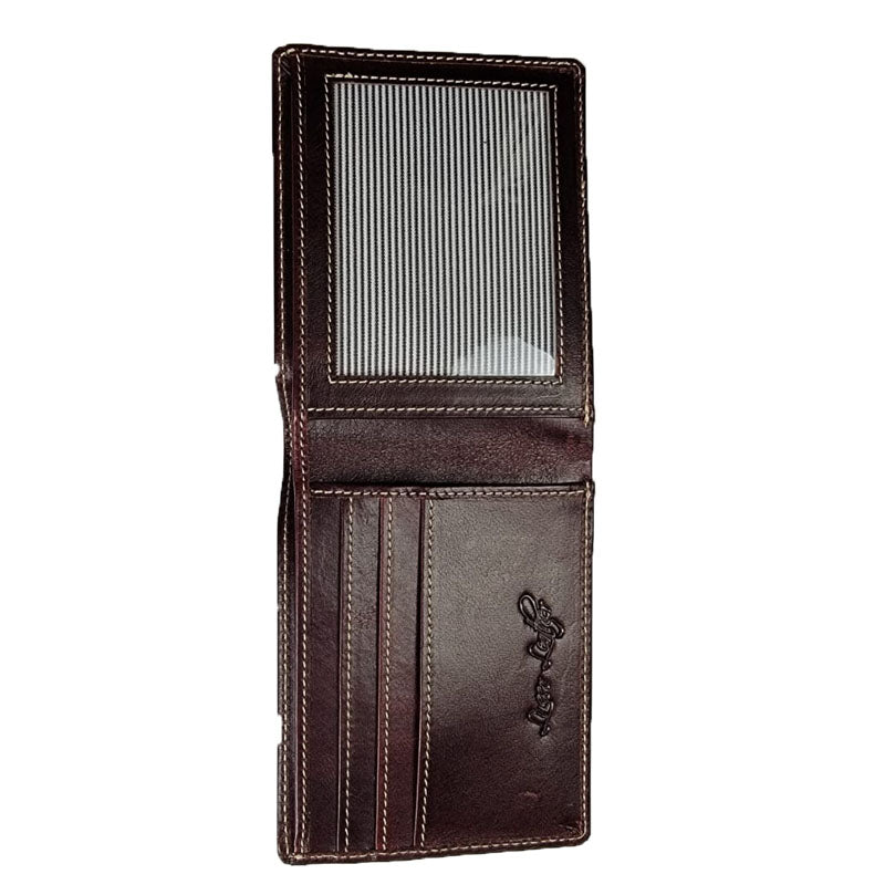 Burgundy Bi-fold Horsehide Leather wallet