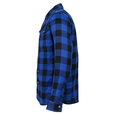 Blue Moto Rider armored motorcycle flannel shirt