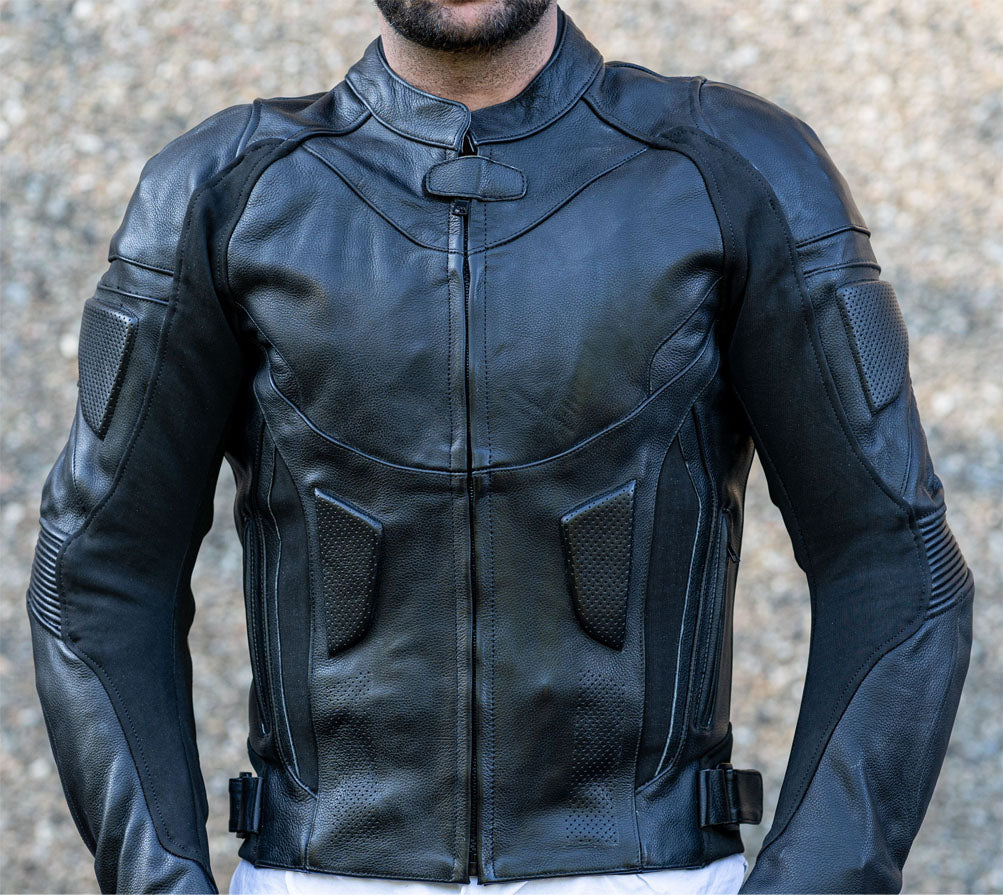 Airflow 2.0 Black Premium Leather Armored Motorcycle Jacket