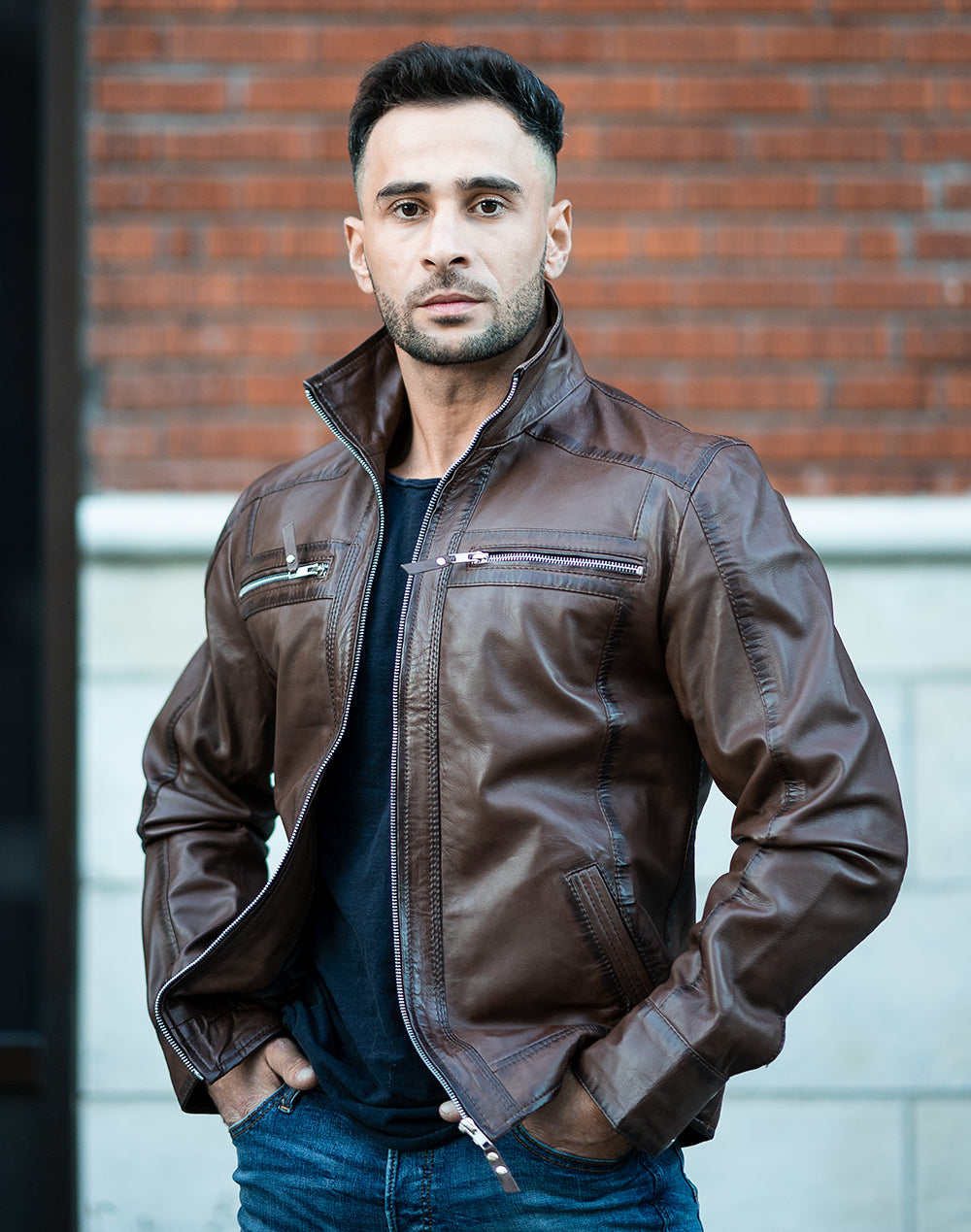 Thatchers premium hand waxed brown leather jacket