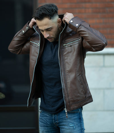 Thatchers premium hand waxed brown leather jacket