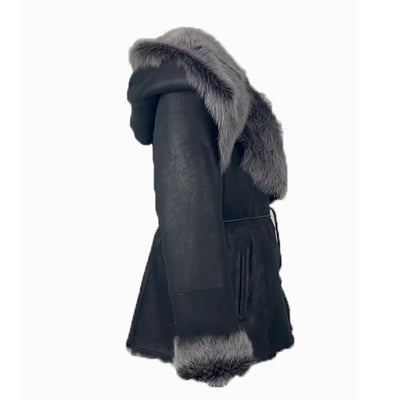 Michelle Toscana Shearling Jacket with Hood