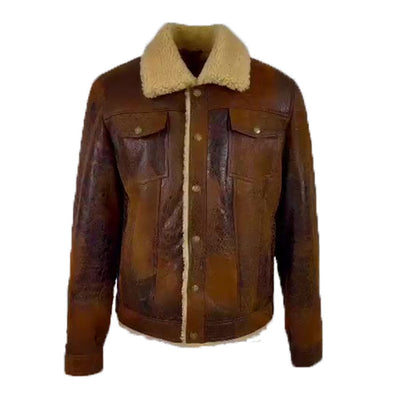 Kevin's Vintage trucker style shearling jacket