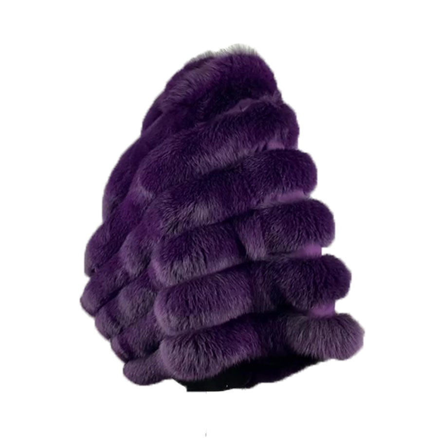 Women's Purple Fox Fur Cape/ Poncho