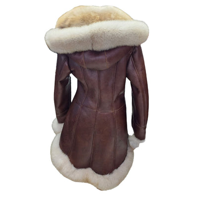 Gianna's brown shearling fur coat