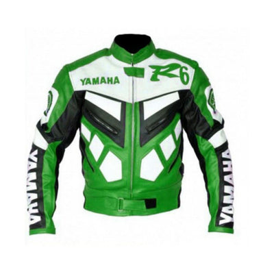 External Protections Green and white Yamaha R6 motorcycle armor protection jacket