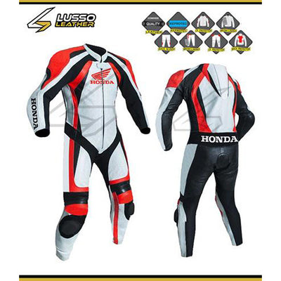 Great variety of Honda white and red motorcycle leather suit