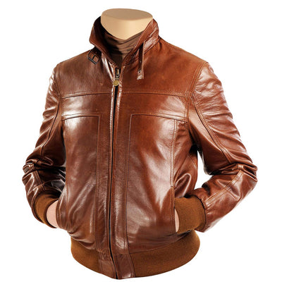 Stylish Teresa Rib Knit Leather Jacket