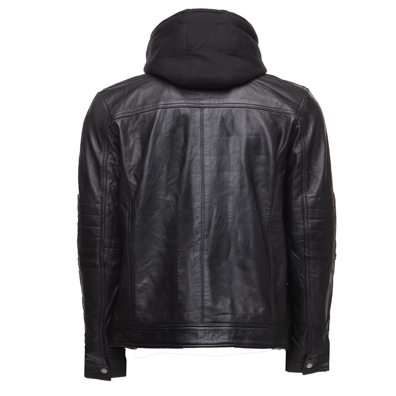 Wilder Black Leather Jacket With Removable Hoodie – Lusso Leather