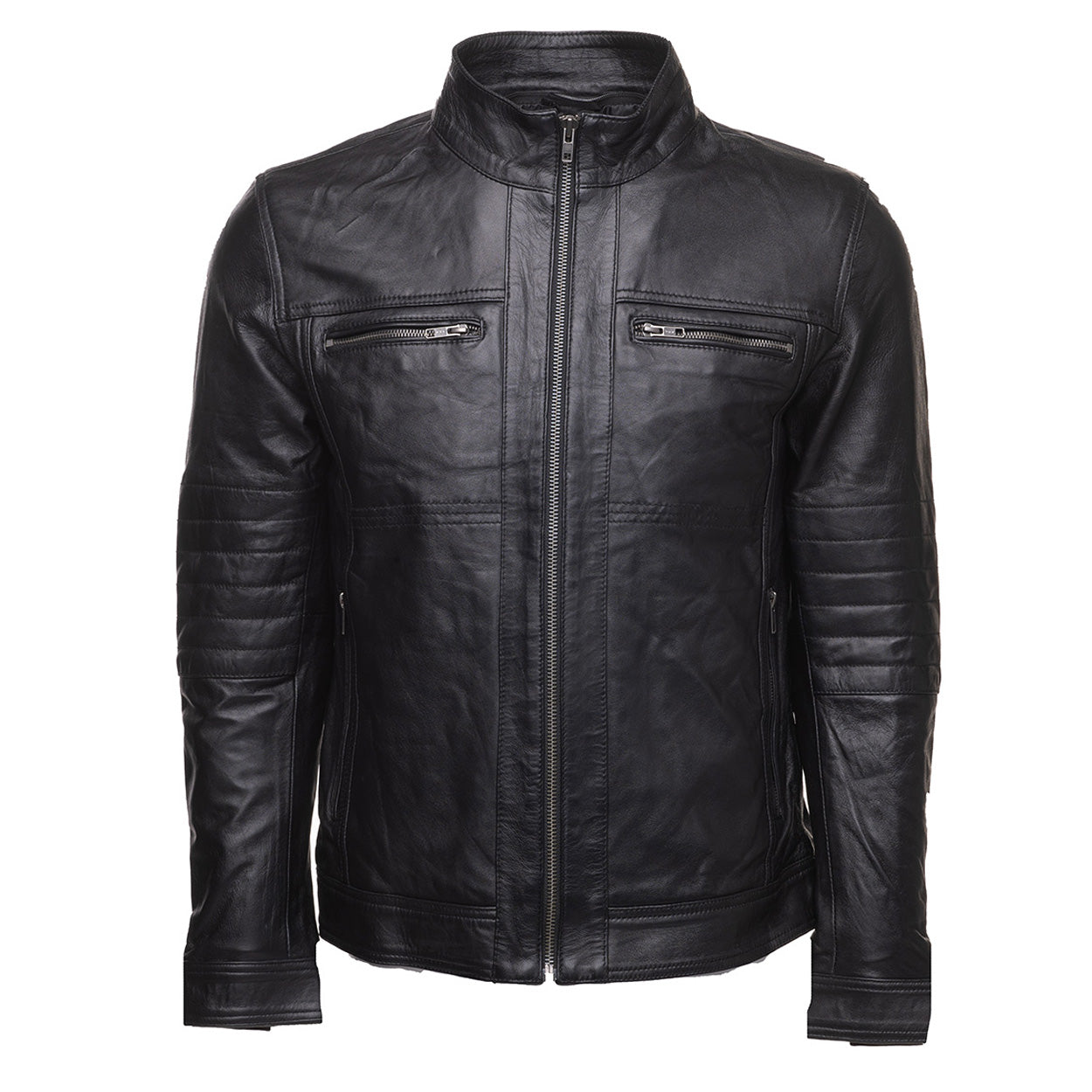 Wilder Black Leather Jacket With Removable Hoodie