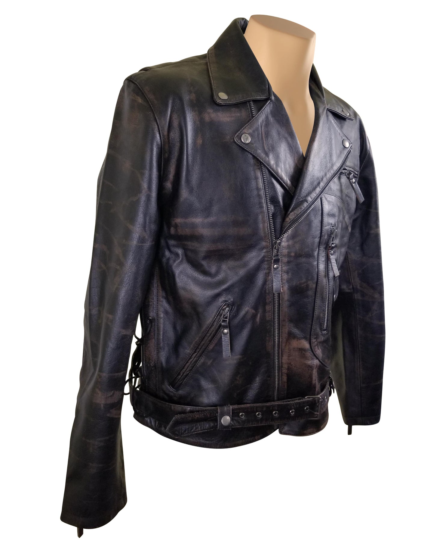 Comfortable Terminator 2 Distressed Biker Leather Jacket