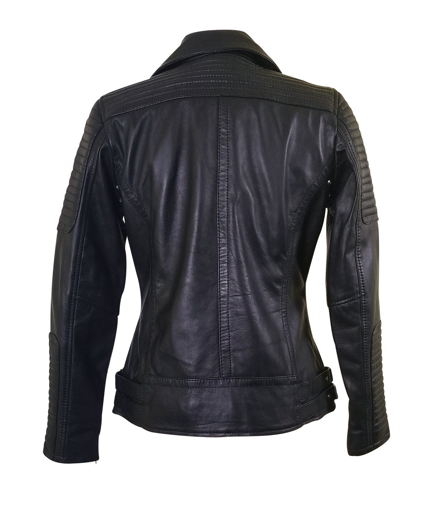 High-Class Michaela Leather Jacket with Snap Button