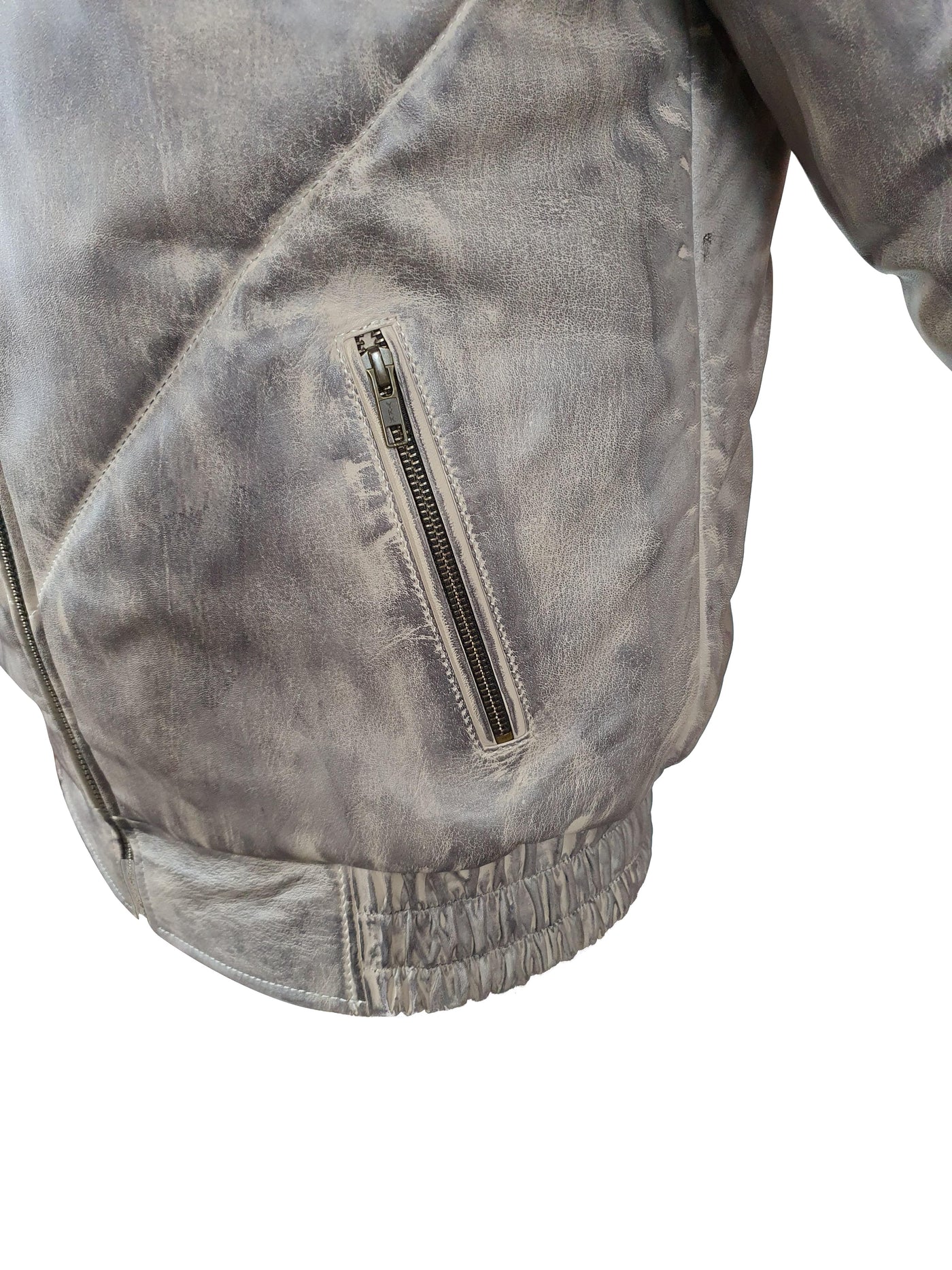 Casper's V-Bomber-style Puffer Winter Leather Jacket